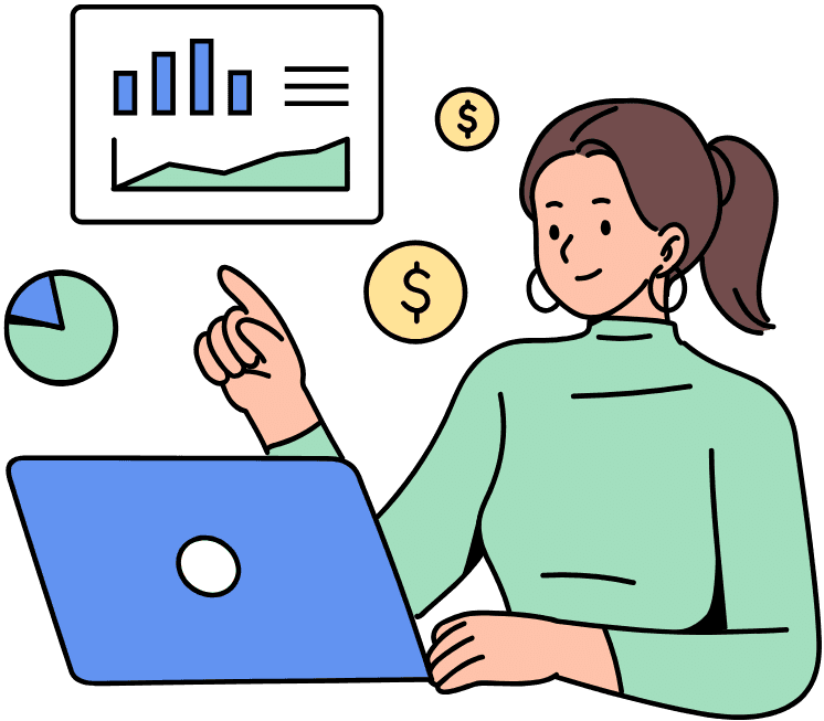 Person analysing financial data